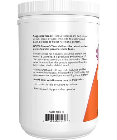 Naturally Rich NOW Brewer's Yeast Powder | Protein & B-Vitamins | 1 lb - Buy Online on GoSupps.com