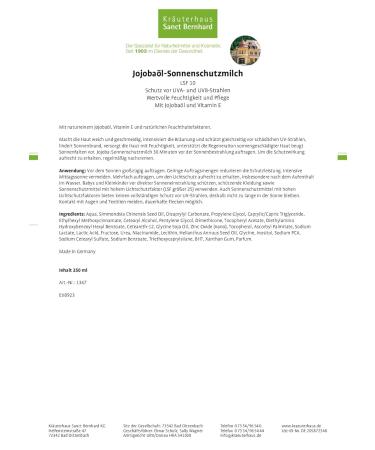 Sanct Bernhard Sun Set | Sunscreen Lotion SPF 10 & After-Sun Cream with Jojoba Oil - International Shipping - Buy Online on GoSupps.com