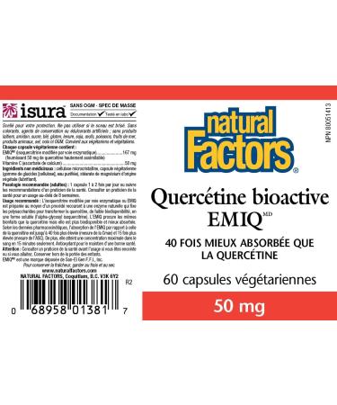 Natural Factors Bioactive Quercetin EMIQ 50 mg - 60 Vegetarian Capsules for Immune Support - Buy Online on GoSupps.com