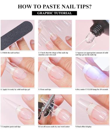 Clear Nail Tips Kit | Artificial Extension Gel Nail Set For Women With Nail Gel Nail Paint Brush Nail Scrub Strip Nail Scissors Nail Tips Nail Lamp Transparent Tips Nails Set - Buy Online on GoSupps.com