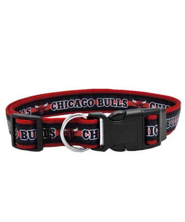 NBA PET collar chicago bulls dog collar size S basketball team neck band for dogs & cats a shiny and colorful dog and cat neck band licensed by the NBA