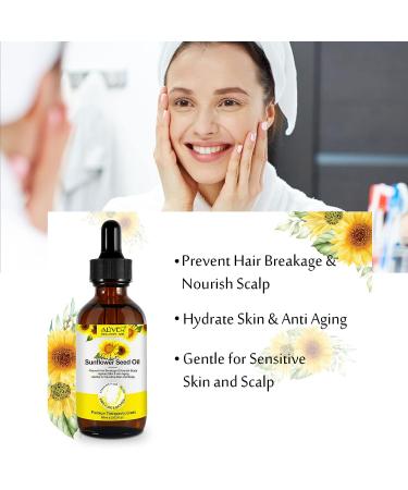Organic Sunflower Seed Oil for Hair Growth, Scalp Nourishment, and Anti-Breakage - 2 Bottles - Buy Online on GoSupps.com
