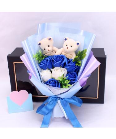 Buy Soap Flower Bouquet - Scented Decorative Floral Arrangement for Valentine's Day | Indoor & Outdoor Decor | Perfect Gift for Students Women & Men (Blue - Buy Online on GoSupps.com