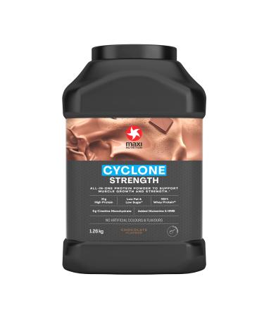 MaxiNutrition - Cyclone Chocolate - Premium Whey Protein Powder with Added Creatine Low in Sugar and Fat Vegetarian-Friendly - 31g Protein 204 kcal per Serving 1.26kg Chocolate 1.26 kg (Pack of 1)