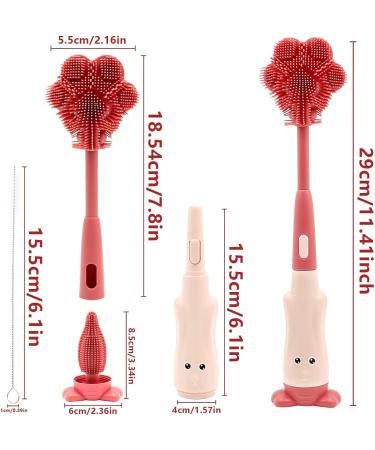 3-in-1 Red Baby Bottle Cleaning Brush Kit - For Bottles, Nipples, and More - Buy Online on GoSupps.com