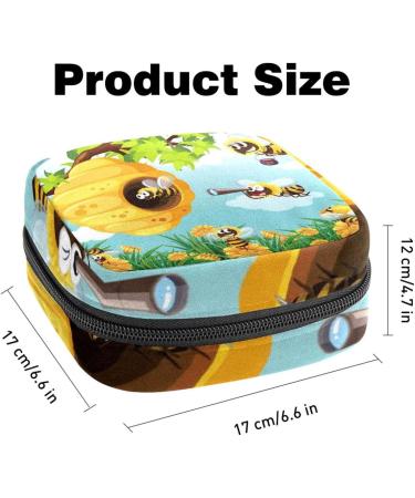 Portable Honeybees Sanitary Napkin Storage Bag | Eco-Friendly Menstrual Cup Carrier for Women & Teens - Buy Online on GoSupps.com