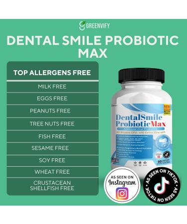 DentalSmile ProbioticMax Advanced Oral Probiotic Supplement 40 Billion CFU 60 Capsules Gluten Free (2) - Buy Online on GoSupps.com