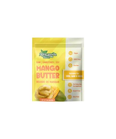 Africanada Naturals Raw Unrefined Mango Butter 5 LB 80 oz | Butter | For DIY Face Body Hands | Natural | 100% Pure | Creamy | Organic from Africa | Resealable Bag | 5 LB (80 0z)