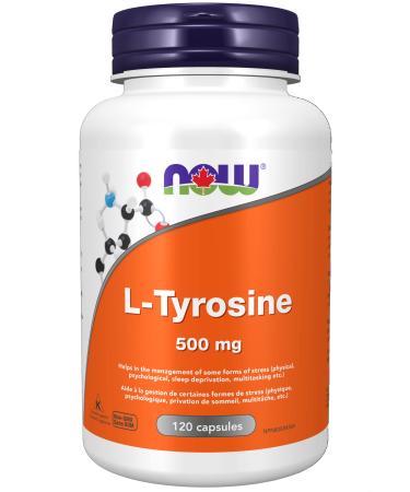 NOW Foods L-Tyrosine 500 mg - 120 Capsules 120 Count (Pack of 1)