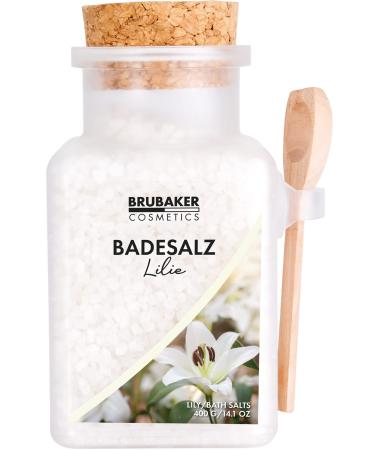 BRUBAKER Sels de Bain 400 g - Parfum de Lys - Additif de Bain aux Extraits Naturels - Bain Bien- tre Pour la D tente la Relaxation et les Soins du Corps 1