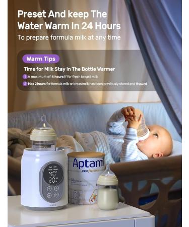 Nuliie 6-in-1 Baby Bottle Warmer with Smart Temperature Control - BPA-Free Food Warmer & Defroster for Breastmilk/Formula - White - Buy Online on GoSupps.com