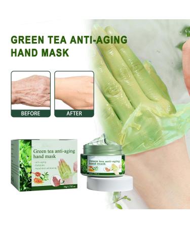 Green Tea Anti-Wrinkle Hand Mask - Hydrating Peel Off Wax for All Skin Types | Nourish & Repair Calluses - Buy Online on GoSupps.com