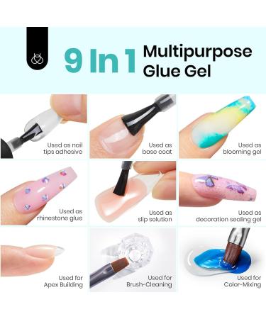 Beetles 9 in 1 Nail Glue Gel - Long Lasting UV Curing for Nail Tips Acrylic Nails & Nail Repairs - Clear False & Press-On Nails - Buy Online on GoSupps.com