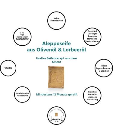GOLDECO Original Aleppo Soap 90% Olive Oil and 10% Laurel Oil Traditional Handmade Vegan 200g - Buy Online on GoSupps.com