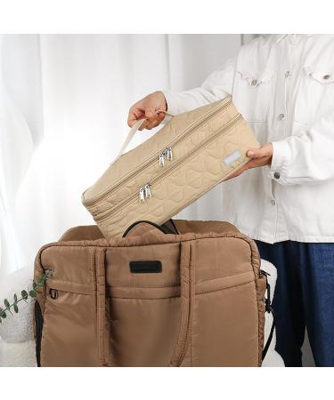Erhigher Hair Dryer Storage Bag Durable Tool Carrying Case Dual Layer Curling Iron with Zipper Closure Pouch for Home Light Khaki - Buy Online on GoSupps.com