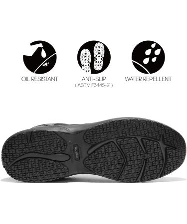NORTIV 8 Men's Food Service Work Shoes 9.5 Black - Oil & Slip Resistant for Restaurant Kitchen - Buy Online on GoSupps.com