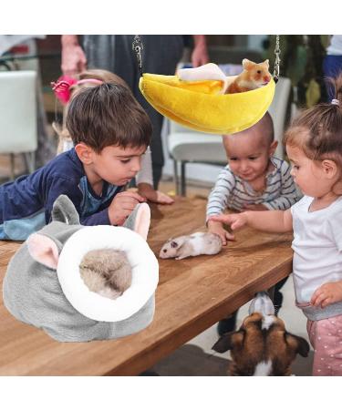 HzNzYHD Mini Hamster Bed with Winter Rat Hanging Hammock Banana Soft Warm Fleece Hamster Cave Nest for Small Animal - Buy Online on GoSupps.com