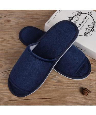 Jomix Unisex Washable Terry Slippers - 2 Pair Set for Guests | Travel Hotel Bathing Shoes in Blue EU Size 42/43 - Buy Online on GoSupps.com