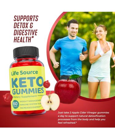 (3 Pack) Life Source Keto ACV Gummies - Vegan Formula with Apple Cider Vinegar and Vitamin B12 (180 Gummies) - Buy Online on GoSupps.com