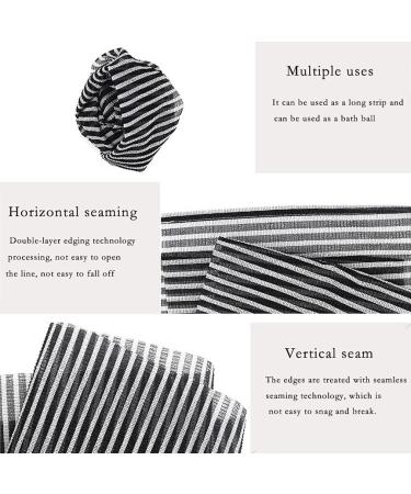 Exfoliating Washcloth Towel for Men | Deep Cleansing Black & White Stripe Bath Cloth | Premium Nylon Exfoliating Bath Towel - Buy Online on GoSupps.com