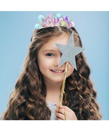 Jaczora Glitter Mermaid Headband Princess Crown Mermaid Tail Sequin Hairband Mermaid Hair Accessories Pearl Decor Tiara Headband for Party Accessories Mermaid Theme Hair Party Favors Headband - Buy Online on GoSupps.com