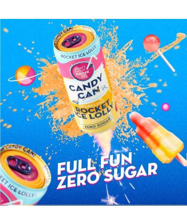 Birthday Cake Bubblegum Cotton Candy Marshmallow Flavour Rocket Ice Lolly Sour Apple Flavours Sugar Free Candy Can Drink - 330ml |Pick your Favourite Flavour & Number of Cans - Buy Online on GoSupps.com