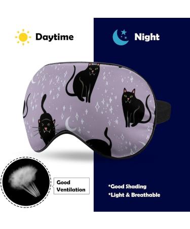LynaRei Halloween Black Cats Sleep Mask - Adjustable Strap, Soft Eye Cover for Blocking Lights - Buy Online on GoSupps.com