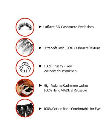 LAFLARE 3D Cashmere Eyelashes - Natural Glam Fluffy & Reusable False Lashes | 3 Packs Special Bundle CF105 - Buy Online on GoSupps.com