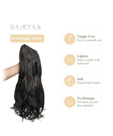 50cm Black Curly Ponytail Extensions - Gairyan Synthetic Hair Claw Clip-In Braid for Women - Buy Online on GoSupps.com