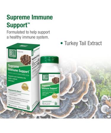 Bell Supreme Immune Support Mushroom Supplement Unique Blend with Turkey Tails Mushroom -A Natural Supplement for Immune Support Unique Blend | 90 Capsules Supreme Immune Support (Pack of 1) - Buy Online on GoSupps.com