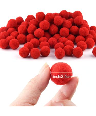 TUPARKA 100 Pcs 1 Inch Red Craft Pom Poms for DIY Art Projects - Buy Online on GoSupps.com
