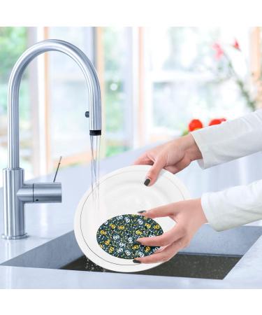 3-Pack Cleaning Kitchen Sponges Oval Skull Pattern Kitchen Cellulose Dishwashing Wood Pulp Cotton - Buy Online on GoSupps.com