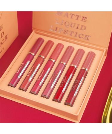 DNM 6 Colors Matte Lipstick Set | Waterproof Non-Stick Cup Lip Gloss | Durable Liquid Lipstick Set for Flawless Make-Up - Buy Online on GoSupps.com