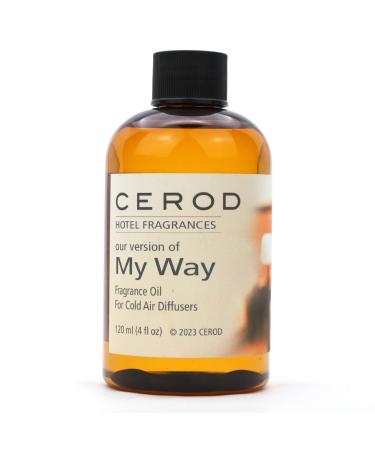 CEROD - Hotel Scents - My Way Fragrance Oil for Cold Air Diffusers Luxury Hotel Aromatherapy Oil Scents for Home & Office - Sandalwood Cedar Vetiver Tuscan Leather & Musk - 120ml