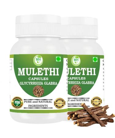 Morsan Healthcare Mulethi Capsules | Pure Licorice Root Extract | Herbal Supplement for Wellness & Digestion | Natural & Vegan Capsules | Pack of 2