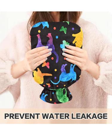 Hot Water Bottle with Cover - Cute Cat Watercolor Design | 2L Pain Relief & Heat Therapy - Buy Online on GoSupps.com