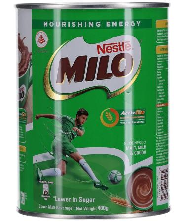 Nestl MILO Lot de 2 boissons instantan es 400 g avec cacao et malt d'orge Riche en vitamines et min raux id ale pour une pr paration rapide d licieux coup de pied nerg tique avec autocollant 400 g (Lot de 1)