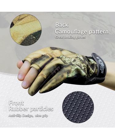 THKFISH Camouflage Fishing Gloves for Men - Perfect Hunting & Landing Gloves - Great Gift for Pike Fishing - 1 Pair of Durable Fishing Accessories - Buy Online on GoSupps.com
