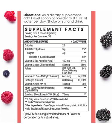 Qhemet Biologics - MSM + Biotin Hair Nutrient Blend - Hair Vitamins Powder to Support Lush Volume - Bamboo Silica & Vitamins D3 + B12 for Hair Health - Jumpstart Your Rapid Hair Growth Journey (8.5 oz) - Buy Online on GoSupps.com