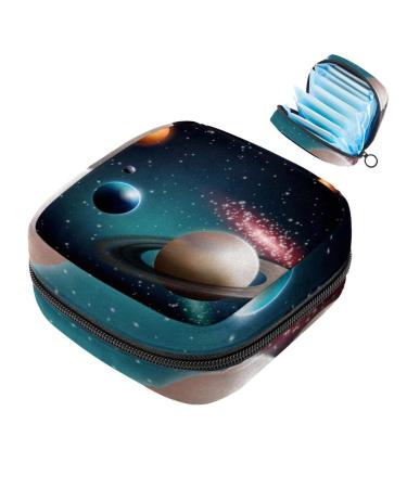 Women bands storage pocket menstrual cup pocket girl travel big capacity make-up women bandage organizer space planet starry sky galaxy color 10