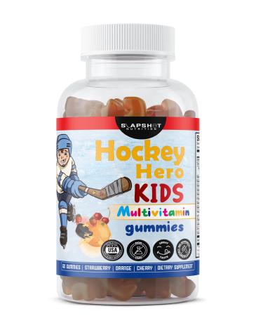 Slapshot Nutrition Kids Multivitamin Gummies - Non GMO Gluten Free - Picky Eater Vitamins for Growing Children Athletes - Vitamin D C B12 B6 E A Zinc & Biotin - 60 Count (30 Day Supply)