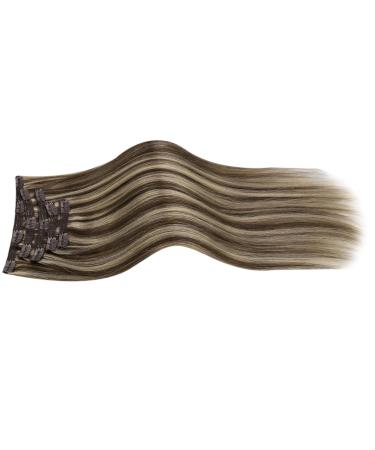 Moresoo Clip-In Extensions - Real Remy Hair Brown & Blonde #P4/27 35cm 80g - Quality Clips for Volume & Length - Buy Online on GoSupps.com
