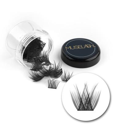 MUSELASH DIY Eyelash Extensions Lash Clusters Individual Lashes, 48 Clusters 3D Effect C Curl, Natural Look Soft Lightweight Fluffy Home Eyelash Extensions (10 mm) 10mm-Cross-48 cluster