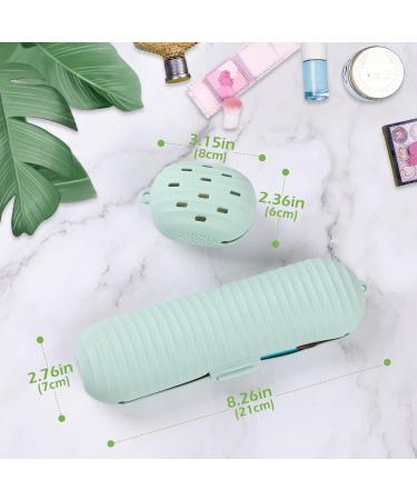 Shop Eco-Friendly Makeup Brushes & Sponge Holder Set - Soft Waterproof Organizer for Travel - Light Green - Buy Online on GoSupps.com