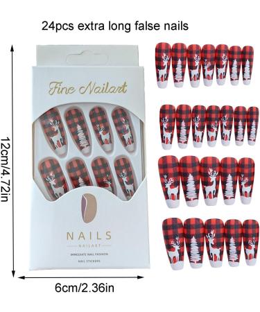 Press on Nails Long Press on Nails with Spider Web Pattern - Halloween False Nails Various Sizes for Ball Wedding Home Pochy Scottish Deer - Buy Online on GoSupps.com
