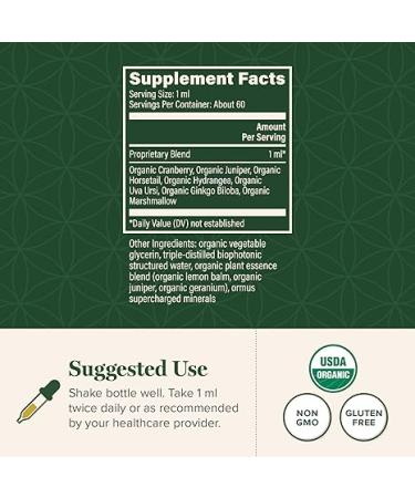 Global Healing USDA Organic Kidney Health - Kidney Cleanse & Stone Dissolver with Cranberry & Hydrangea - Urinary Health Detox - Bladder Control Repair Formula - 2 Fl Oz - Buy Online on GoSupps.com