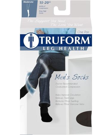 Truform 1933 Compression Socks - 15-20 mmHg Cushion Foot (Black Large) | Best International Shipping - Buy Online on GoSupps.com
