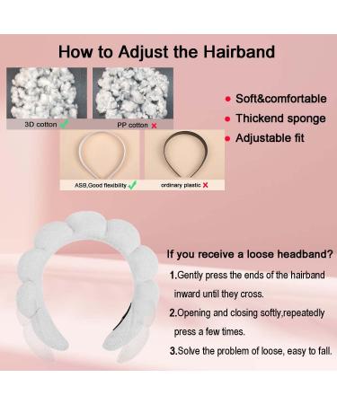 Spa Headband Set for Women - Soft Terry Cloth Headband for Face Washing and Makeup - Bubble Skincare Headband with Wristbands - Black+White - Perfect Gift Idea - Buy Online on GoSupps.com