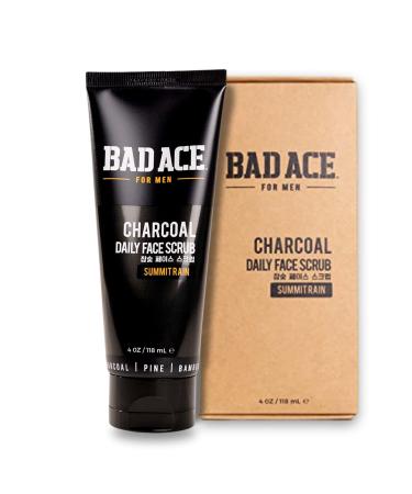 BAD ACE Daily Men's Face Wash with Scrubs Korean Skin Care Men's Charcoal Facial Care Face Cleanser for Men Exfoliating Face Scrub for Normal to Oily Skin Summit Rain (4 oz) Summit Rain Facial Wash