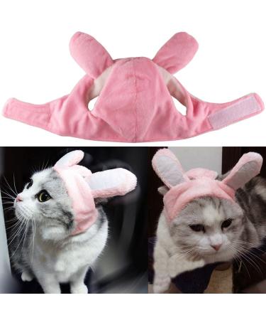 Bro'Bear Bunny Rabbit Hat with Ears for Cats & Small Dogs Party Costume Accessory Headwear (Pink Bunny, Small)